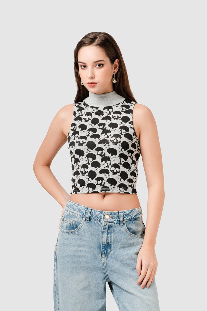 Tnnk Baby Tee Callow CROPTOPS NOW Gris XS 