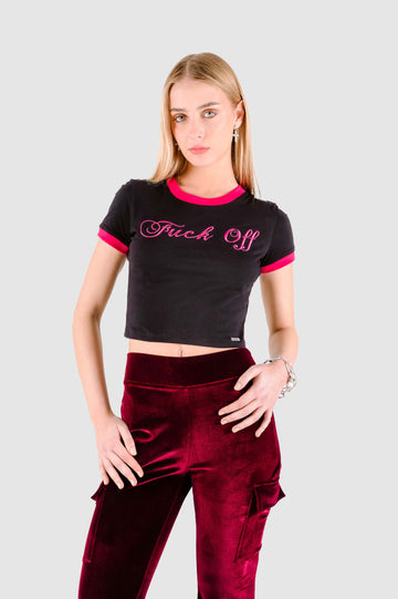 Polo Crop Risk POLOS NOW Fucsia XS 