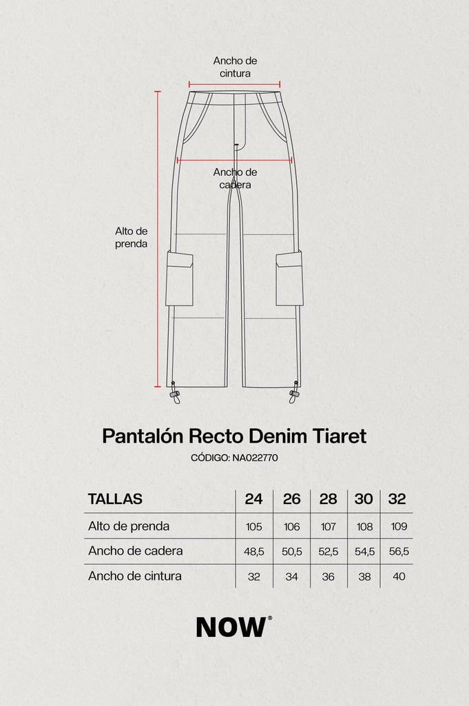 Pantalón Denim Cargo Recto Tiaret PANTALONES NOW 