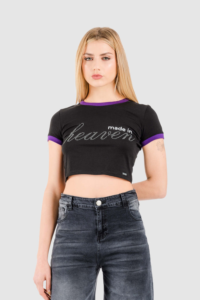 Polo Crop Mini Heaven POLOS NOW Negro XS 